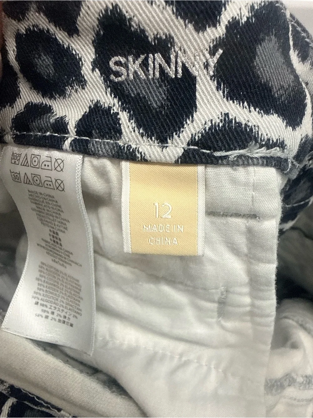 Michael Kors Skinny Jeans Leopard Black and White
